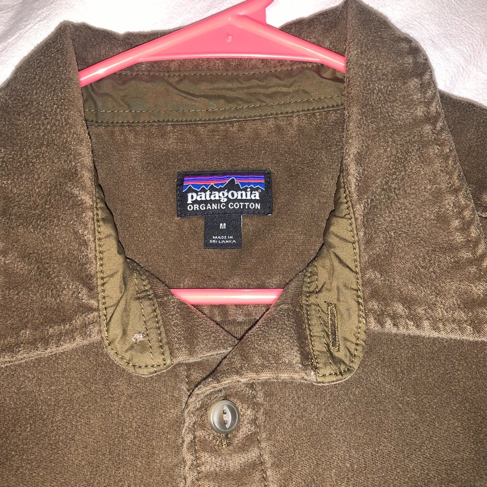 Patagonia suede button up shirt